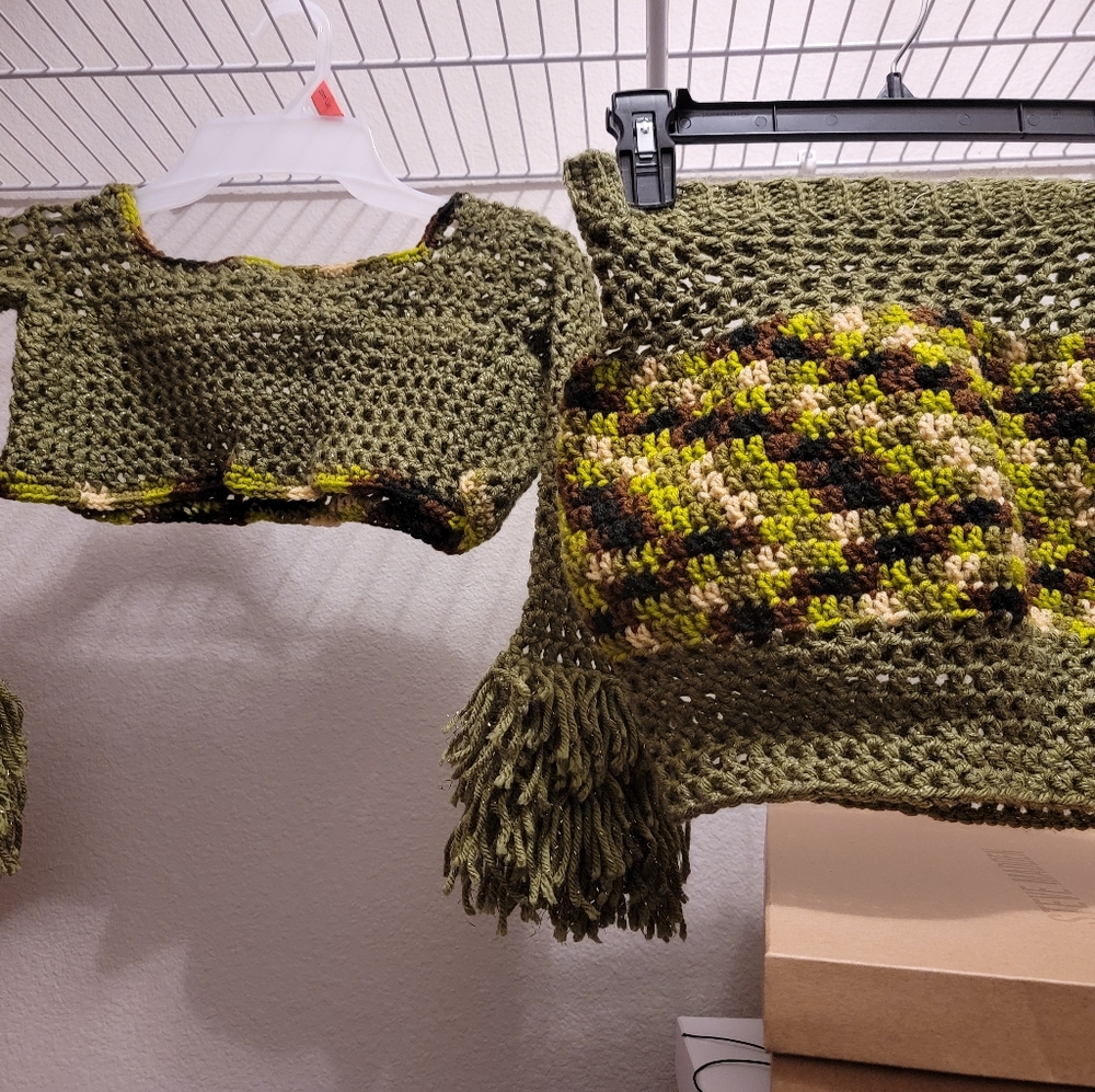 Crochet crop top and skirt